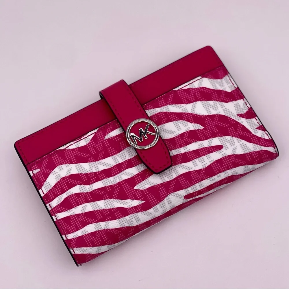 Michael Kors Greenwich Medium Signature Logo Wallet Dragonfruit Multi
